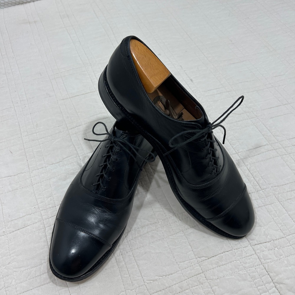 Allen Edmonds Park Avenue Black Leather Cap Toe Oxford Dress Shoes 10 D 5615
